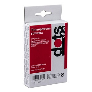 dots schwarz Tintenpatrone ersetzt Canon CLI-551 XL BK dots schwarz Tintenpatrone ersetzt Canon CLI-551 XL BK