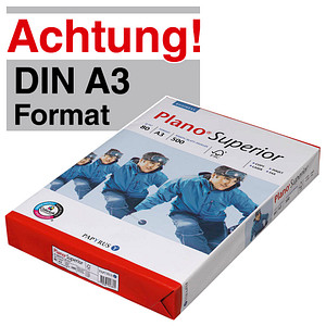 Plano Kopierpapier Superior DIN A3 80 g/qm 500 Blatt Plano Kopierpapier Superior DIN A3 80 g/qm 500 Blatt