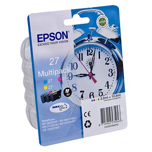 3 EPSON 27 / T2705 cyan, magenta, gelb Tintenpatronen 3 EPSON 27 / T2705 cyan, magenta, gelb Tintenpatronen
