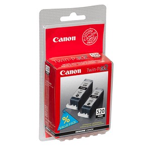 2 Canon PGI-520 BK Twin-Pack schwarz Tintenpatronen 2 Canon PGI-520 BK Twin-Pack schwarz Tintenpatronen