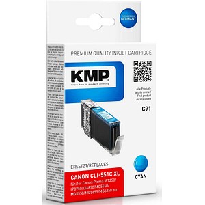 KMP C91 cyan Tintenpatrone ersetzt Canon CLI-551 XL C KMP C91 cyan Tintenpatrone ersetzt Canon CLI-551 XL C