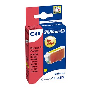 Pelikan C40 gelb Tintenpatrone ersetzt Canon CLI-521 Y Pelikan C40 gelb Tintenpatrone ersetzt Canon CLI-521 Y