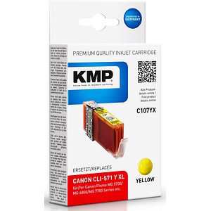 KMP C107YX gelb Tintenpatrone ersetzt Canon CLI-571 XL Y KMP C107YX gelb Tintenpatrone ersetzt Canon CLI-571 XL Y