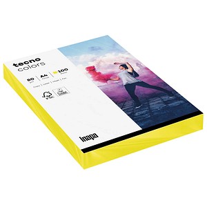 tecno Kopierpapier colors gelb DIN A4 80 g/qm 100 Blatt tecno Kopierpapier colors gelb DIN A4 80 g/qm 100 Blatt