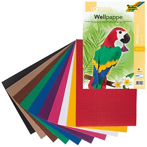 folia Bastelwellpappe E-Welle farbsortiert 1 Pack folia Bastelwellpappe E-Welle farbsortiert 1 Pack