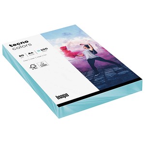 tecno Kopierpapier colors mittelblau DIN A4 80 g/qm 100 Blatt tecno Kopierpapier colors mittelblau DIN A4 80 g/qm 100 Blatt