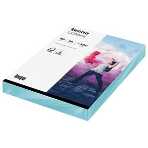 tecno Kopierpapier colors mittelblau DIN A4 80 g/qm 100 Blatt tecno Kopierpapier colors mittelblau DIN A4 80 g/qm 100 Blatt