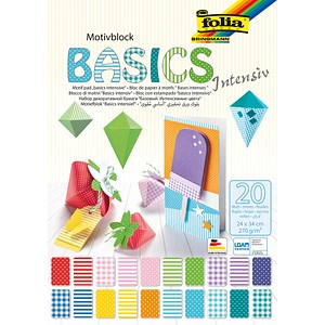 folia Motivblock BASICS INTENSIV farbsortiert 24,0 x 34,0 cm 270 g/qm folia Motivblock BASICS INTENSIV farbsortiert 24,0 x 34,0 cm 270 g/qm
