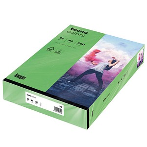 tecno Kopierpapier colors intensivgrün DIN A3 80 g/qm 500 Blatt tecno Kopierpapier colors intensivgrün DIN A3 80 g/qm 500 Blatt