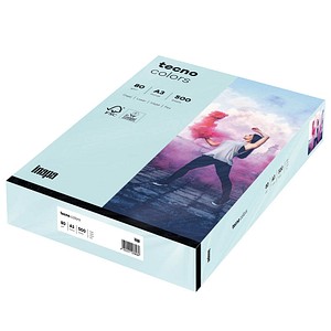 tecno Kopierpapier colors hellblau DIN A3 80 g/qm 500 Blatt tecno Kopierpapier colors hellblau DIN A3 80 g/qm 500 Blatt
