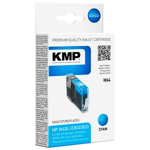 KMP H64 cyan Tintenpatrone ersetzt HP 364XL (CB323EE) KMP H64 cyan Tintenpatrone ersetzt HP 364XL (CB323EE)