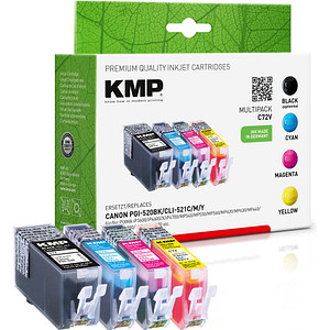 4 KMP C72V schwarz, cyan, magenta, gelb Tintenpatronen ersetzen Canon PGI-520 BK, CLI-521 C/M/Y 4 KMP C72V schwarz, cyan, magenta, gelb Tintenpatronen ersetzen Canon PGI-520 BK, CLI-521 C/M/Y