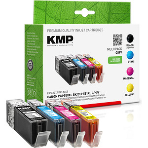 4 KMP C89V schwarz, cyan, magenta, gelb Tintenpatronen ersetzen Canon PGI-550 XL BK, CLI-551 XL C/M/Y 4 KMP C89V schwarz, cyan, magenta, gelb Tintenpatronen ersetzen Canon PGI-550 XL BK, CLI-551 XL C/M/Y