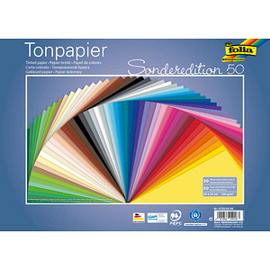folia Tonpapier Sonderedition 50 farbsortiert 130 g/qm 50 Blatt folia Tonpapier Sonderedition 50 farbsortiert 130 g/qm 50 Blatt