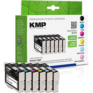 6 KMP E111V schwarz, cyan, magenta, gelb, light cyan, light magenta Tintenpatronen ersetzen EPSON T0807 6 KMP E111V schwarz, cyan, magenta, gelb, light cyan, light magenta Tintenpatronen ersetzen EPSON T0807