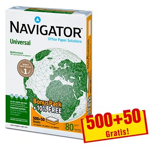 NAVIGATOR Kopierpapier Universal DIN A4 80 g/qm 550 Blatt NAVIGATOR Kopierpapier Universal DIN A4 80 g/qm 550 Blatt