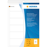 240 HERMA Adressetiketten 4432 weiß 94,0 x 47,0 mm 240 HERMA Adressetiketten 4432 weiß 94,0 x 47,0 mm