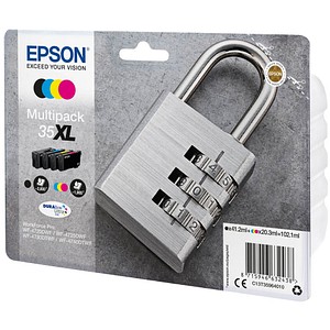 4 EPSON 35XL / T3596XL schwarz, cyan, magenta, gelb Tintenpatronen 4 EPSON 35XL / T3596XL schwarz, cyan, magenta, gelb Tintenpatronen