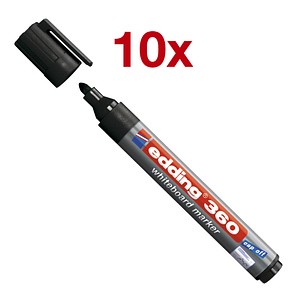 10 edding 360 Whiteboard-Marker schwarz 1,5 - 3,0 mm 10 edding 360 Whiteboard-Marker schwarz 1,5 - 3,0 mm