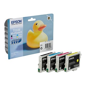 4 EPSON T0556 schwarz, cyan, magenta, gelb Tintenpatronen 4 EPSON T0556 schwarz, cyan, magenta, gelb Tintenpatronen