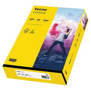 tecno Kopierpapier colors intensivgelb DIN A4 120 g/qm 250 Blatt tecno Kopierpapier colors intensivgelb DIN A4 120 g/qm 250 Blatt