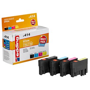4 edding EDD-414 schwarz, cyan, magenta, gelb Tintenpatronen ersetzt EPSON T1285M 4 edding EDD-414 schwarz, cyan, magenta, gelb Tintenpatronen ersetzt EPSON T1285M