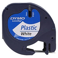 DYMO Schriftband LetraTag 91221 S0721660, 12 mm schwarz auf weiß