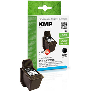 KMP H29 schwarz Tintenpatrone ersetzt HP 21XL (C9351AE) KMP H29 schwarz Tintenpatrone ersetzt HP 21XL (C9351AE)