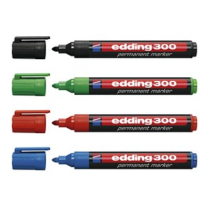4 edding 300 Permanentmarker farbsortiert 1,5 - 3,0 mm 4 edding 300 Permanentmarker farbsortiert 1,5 - 3,0 mm