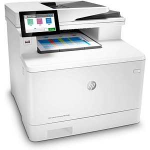 HP Color LaserJet Enterprise M480f 4 in 1 Farblaser-Multifunktionsdrucker weiß HP Color LaserJet Enterprise M480f 4 in 1 Farblaser-Multifunktionsdrucker weiß
