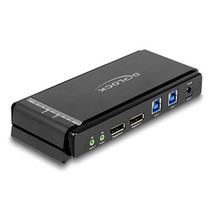 DELOCK DisplayPort 1.4 KVM Switch 8K 60 Hz mit USB 5 Gbps und Audio