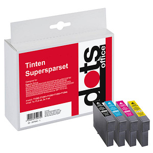 DOTS schwarz, cyan, magenta, gelb Druckerpatronen kompatibel zu EPSON T1295, 4er-Se; 1 Pack = 4 St.