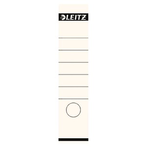 LEITZ Ordnerrücken-Etikett, 61 x 285 mm, lang, breit, weiß passend für LEITZ Standard- und Hartpappe