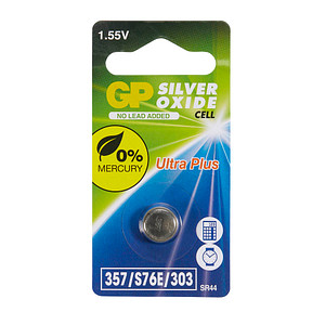 GP BATTERIES GP Uhrenbatterie Silber-Oxid 357 SR44W 1,55V High drain 1Stück