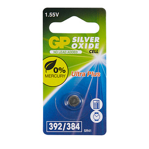 GP BATTERIES GP Uhrenbatterie Silber-Oxid 392 SR41W 1,55V High drain 1Stück