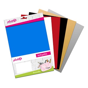 PLOTTIX PremiumFlex Aufbügelfolie 6 St. farbsortiert Flex-Folie 20,0 x 30,0 cm,  6 S; 1 Pack = 6 St.