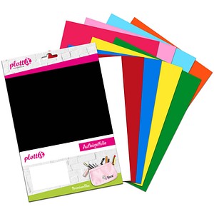 PLOTTIX PremiumFlex Aufbügelfolie 10 St. farbsortiert Flex-Folie 20,0 x 30,0 cm,  1; 1 Pack = 10 St.