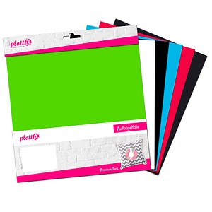 PLOTTIX PremiumFlock Aufbügelfolie 6 St. farbsortiert Flock-Folie 30,0 x 30,0 cm,  6; 1 Pack = 6 St.