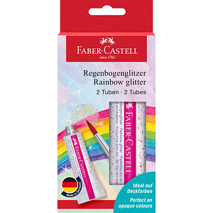 FABER CASTELL 2 FABER-CASTELL Glitzer Regenbogen Bastelkleber 2 x 12,0 g; 1 Pack = 2 St.