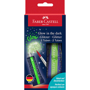 FABER CASTELL 2 FABER-CASTELL Glitzer Glow in the dark Bastelkleber 2 x 12,0 g; 1 Pack = 2 St.