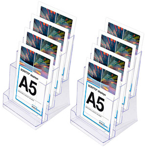 SHOWDOWN DISPLAYS Showdown® Displays Tischprospekthalter SL transparent DIN A5 4 Fächer