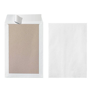 HERLITZ Versandtasche mit Papprücken B4, ohne Fenster, weiß Natron-Recycling-Kraftpapier, 120 g-qm,