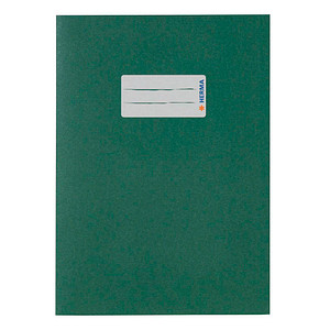 HERMA Heftschoner Recycling, DIN A5, aus Papier, dunkelgrün mit Beschriftungsetikett, 100 % Altpapie