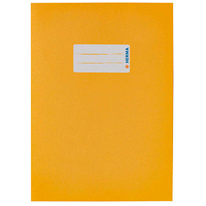 HERMA Heftschoner Recycling, DIN A5, aus Papier, gelb mit Beschriftungsetikett, 100 % Altpapier - 25