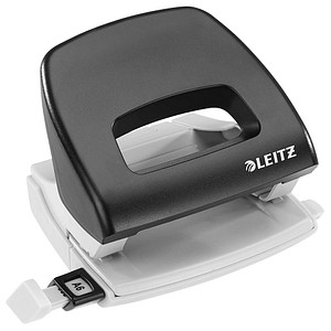 LEITZ Locher NeXXT 16Blatt schwarz aus Kunststoff mit stabil einrastender Anschlagschiene Formate A4