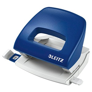 LEITZ Locher Nexxt 5038, Stanzleistung: 16 Blatt, blau Unterteil aus Metall, Kunststoffboden, mit An