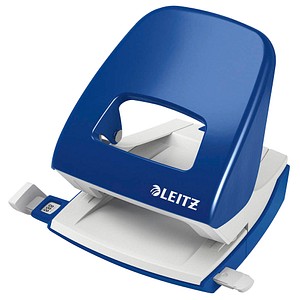 LEITZ Locher Nexxt 5008, Stanzleistung: 30 Blatt, blau aus Metall, mit Anschlagschiene für A4, A5, A