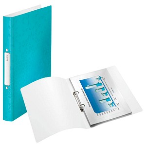 LEITZ Ringbuch WOW, DIN A4, PP, eisblau, 2 Ringe 2 Ring-Reißmechanik, Rückenbreite: 32 mm, Ringdurch