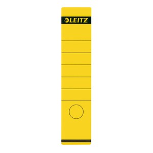 LEITZ Ordnerrücken-Etikett, 61 x 285 mm, lang, breit, gelb passend für LEITZ Standard- und Hartpappe