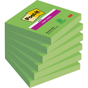 3M Post-it® Super Sticky Notes Haftnotizen extrastark 6546SA grün 6 Blöcke